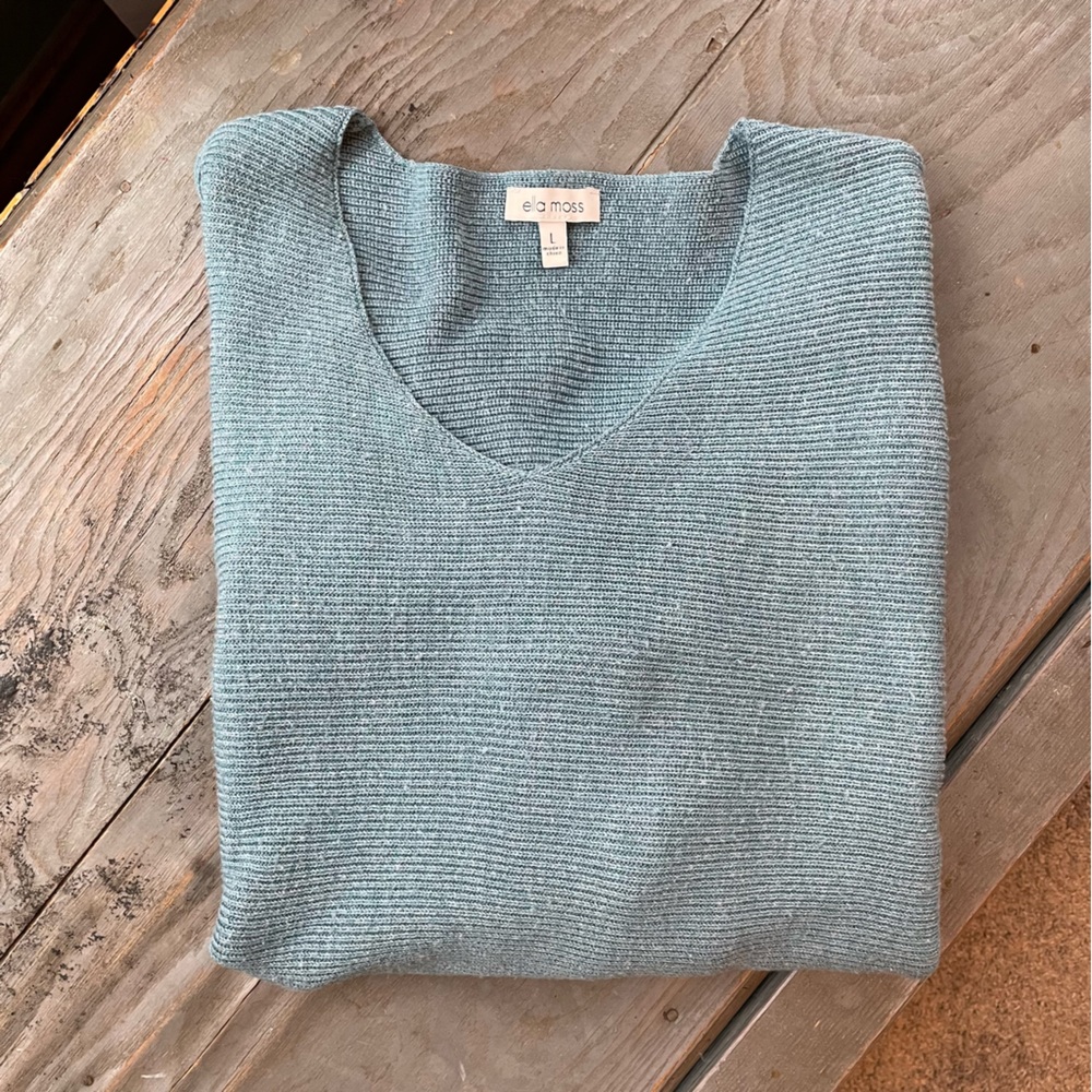 Ella Moss Kalyan ribbed pullover sweater | size large